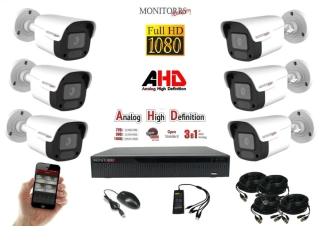 Monitorrs Security AHD 6 kamerový set 2 Mpix Tube (6030K6)