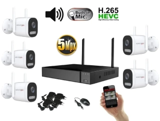 Monitorrs Security Wifi IP 5 kamerový set 5 MPix, aktiv (6123K5)