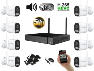 Monitorrs Security Wifi IP 8 kamerový set 5 MPix, aktiv (6123K8)